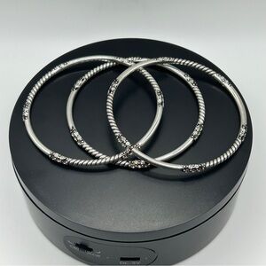 Brighton - Silver & Crystal Stackable Bracelet Set (3)